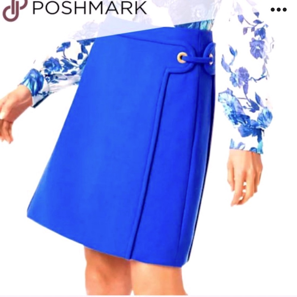 💙 TORY BURCH Jane Blue Dahlia Skirt